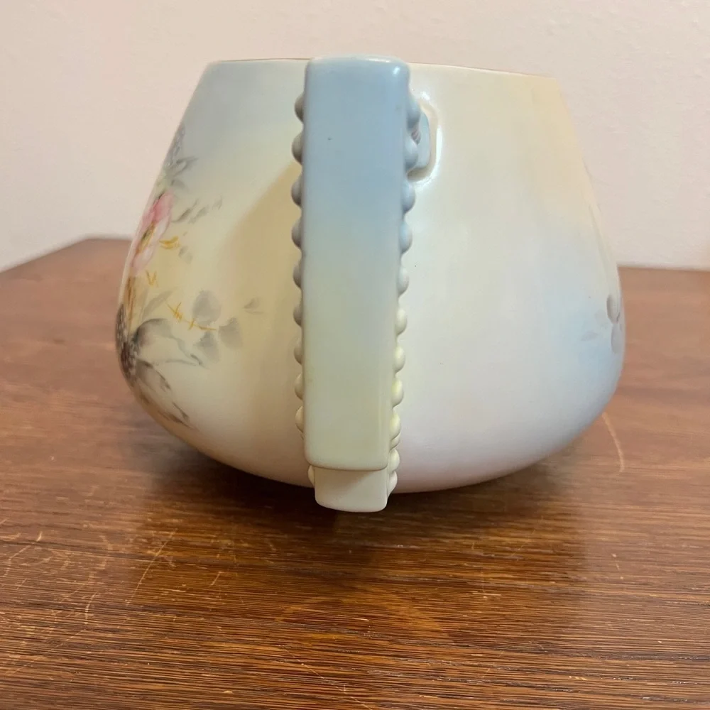 Vintage HandPainted Bavaria Pitcher by Kayser Blackberry Floral Design,Gold Rim